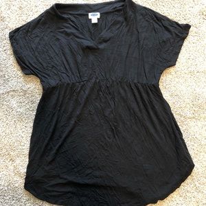 Old Navy Black Maternity Short Sleeve Peplum Top - Size Medium